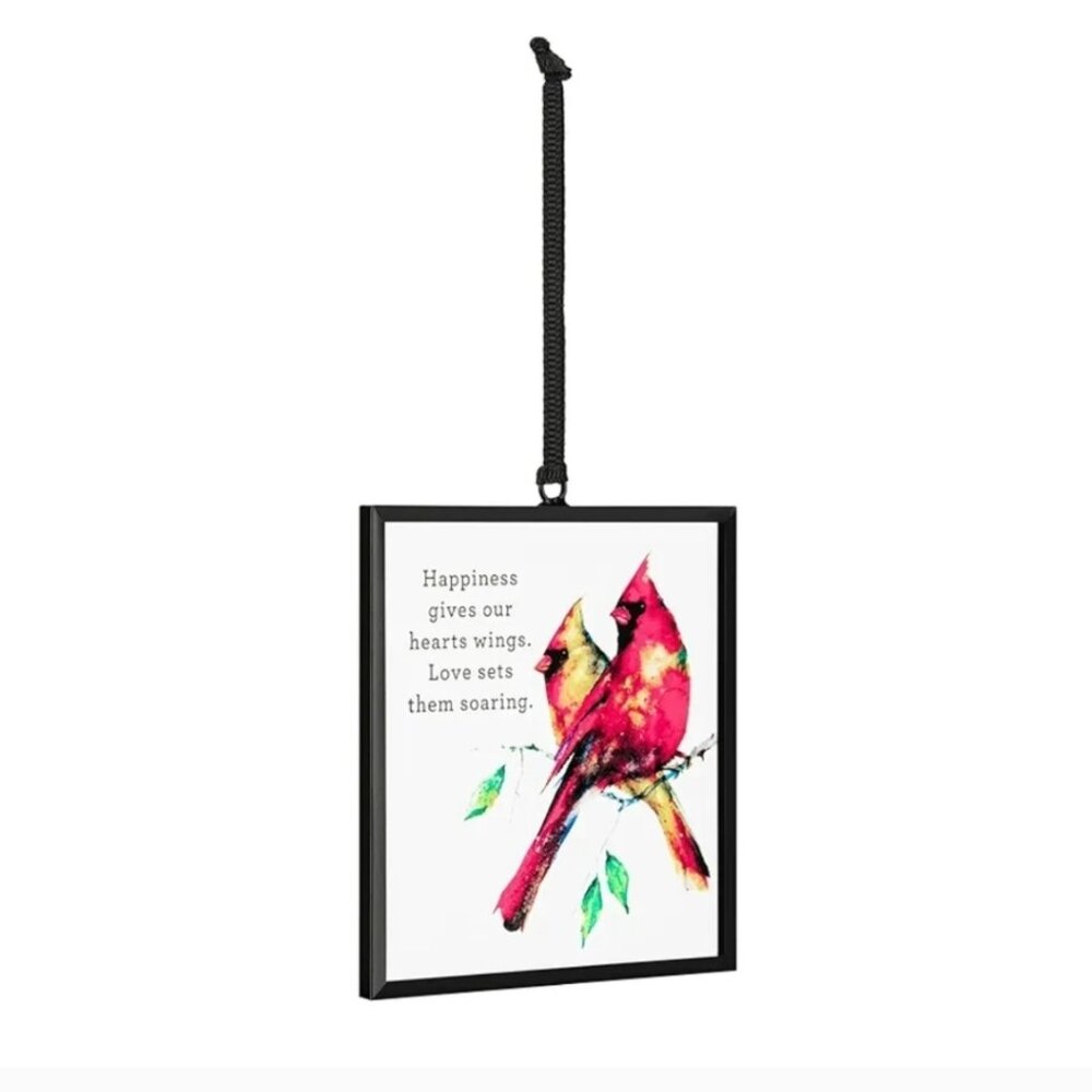 NWT DEMDACO Red Cardinal Iron and Glass Square Suncatcher - Picture 9 of 10